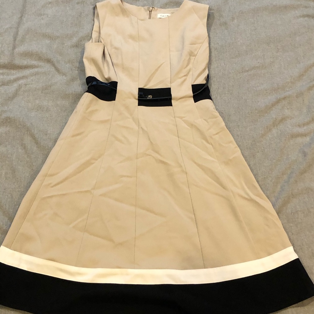 Calvin Klein a-line dress with belt